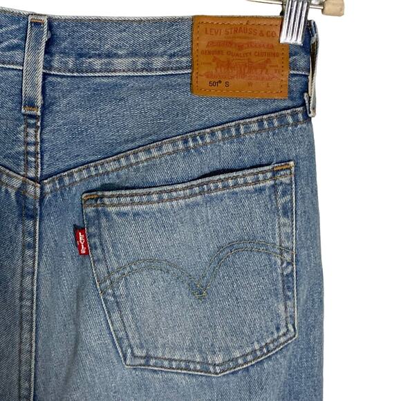 Levi's Women's 501 Skinny Jeans in Can't Touch This Medium Wash Ripped W28 L28 - Picture 14 of 16